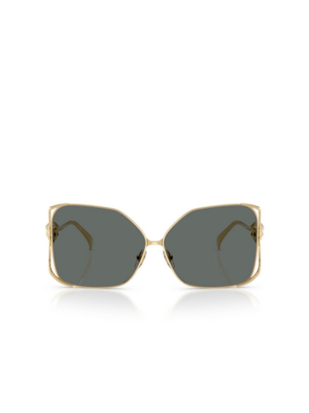 Gold Frame Oversized Women's Sunglasses with Gray Lenses.Comes without case